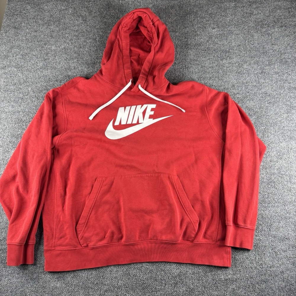 Nike Sportswear Club Fleece Mens Hoodie Red BV2973-657 Size 2XL XXL Pullover
